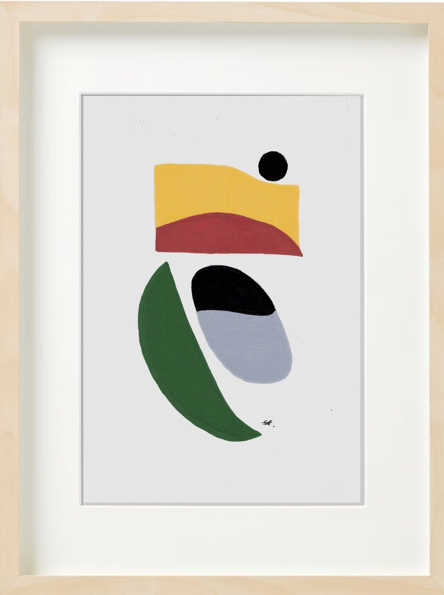 Abstract Acrylic Painting By Carla Sa Fernandes, 13 X 17, Ss52.S1, Original Artwork