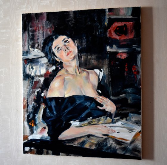 Work of study: "Lady in Black" by Nicolai Fechin