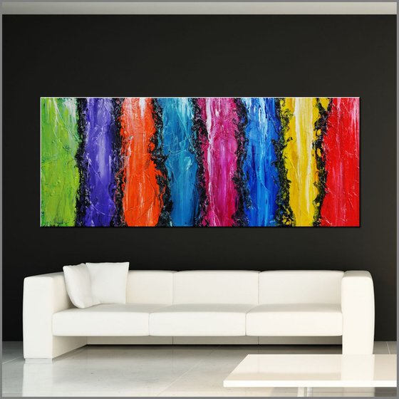 Colourfornication 240cm x 100cm Huge Texture Abstract Art