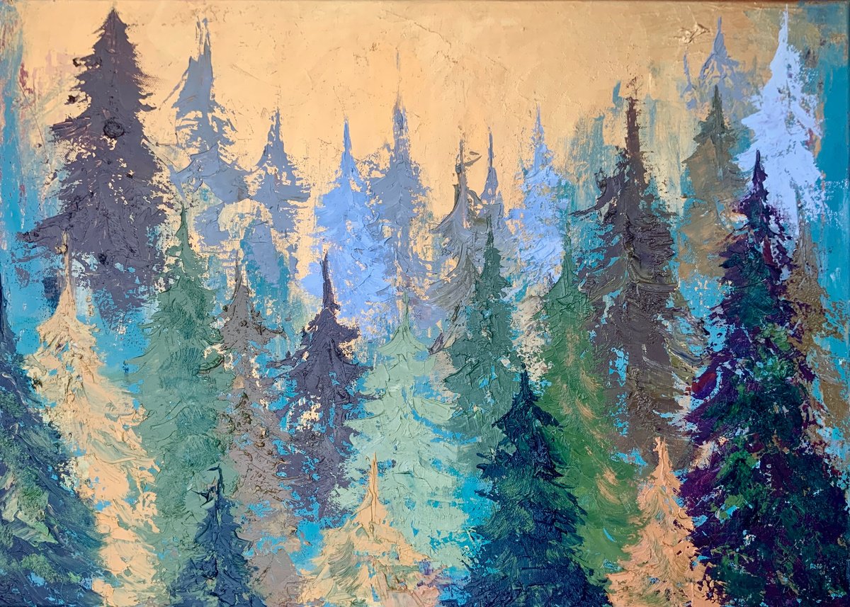 Impressionistic Landscape Oil Painting By Alexandra Jagoda (Ovcharenko), 28 X 20, Forest, Original Artwork