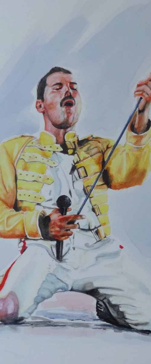 Freddie mercury 'We are the champions' by Mel Davies Original Art