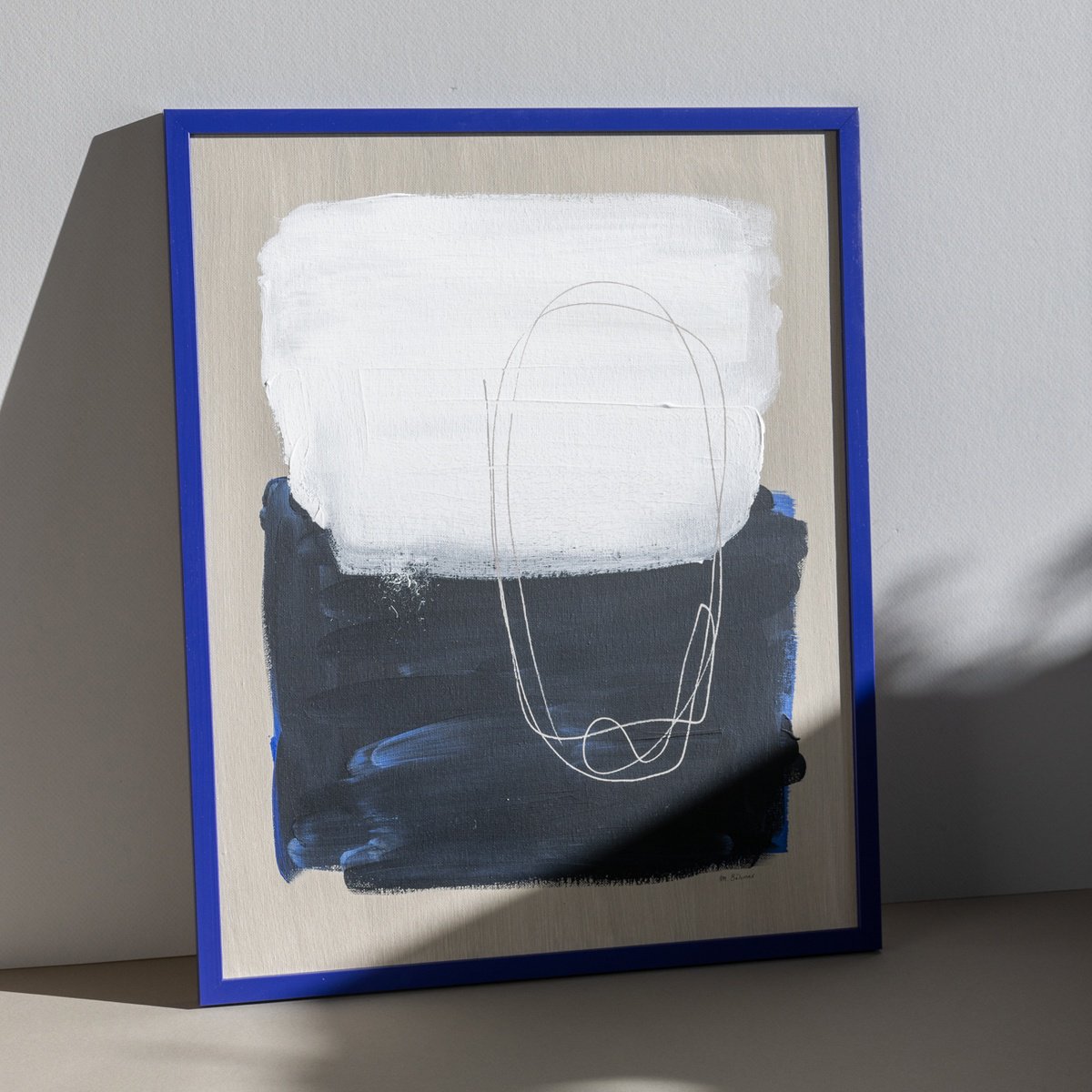 Abstract Acrylic Painting By Mareike Bohmer, 17 X 20", Abstract Brush Strokes 316, Original Artwork