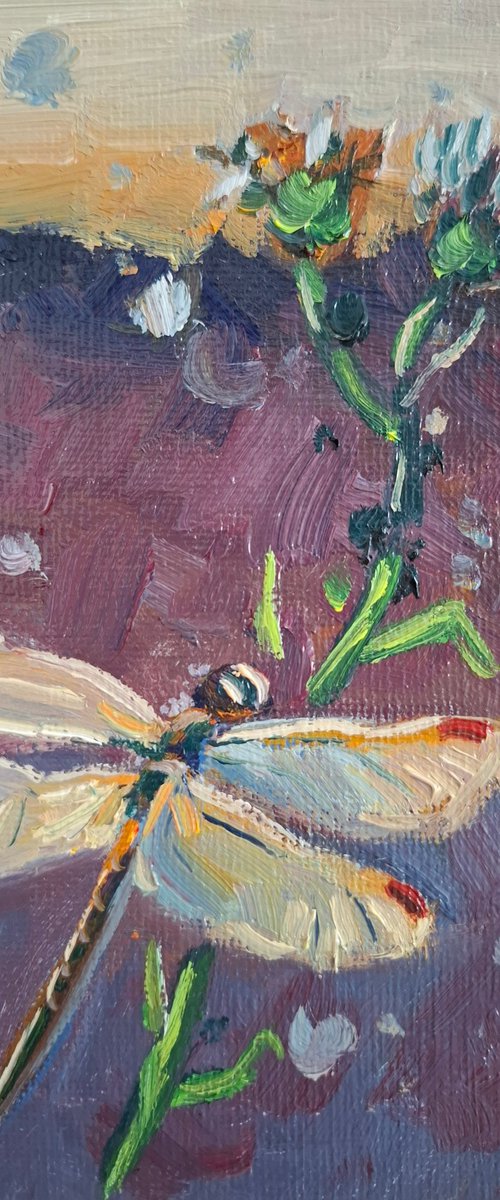 Oil painting "Dragonfly" by Olena Kolotova