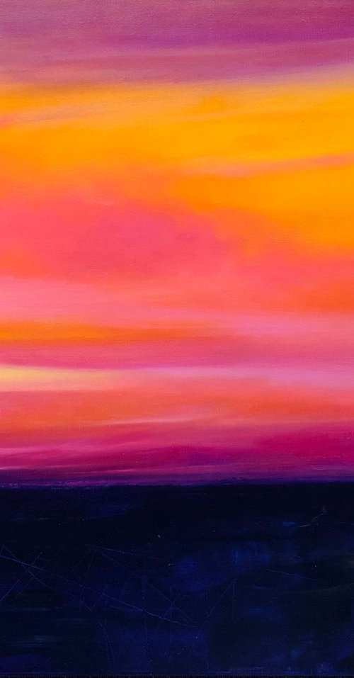 Mystic...original painting oil on canvas calm landscape by Faith Patterson