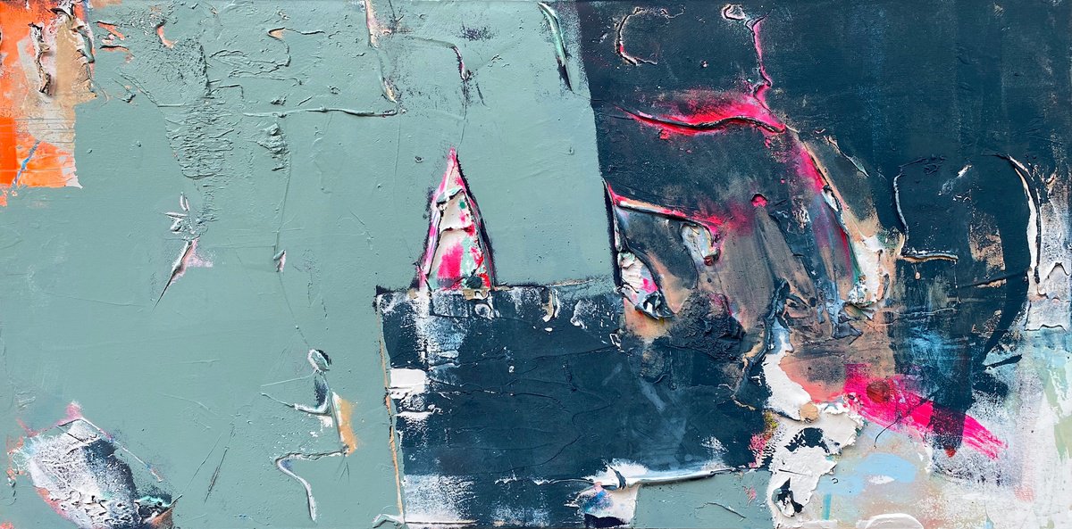 Abstract Painting By Jason Forcier, 48 X 24, Lo And Behold, Original Artwork