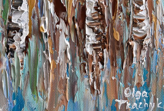 Birch Forest - Palette knife landscape