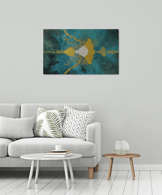 Mirror of the Soul  -  large colorful abstract fantasy painting; home, office decor; gift idea