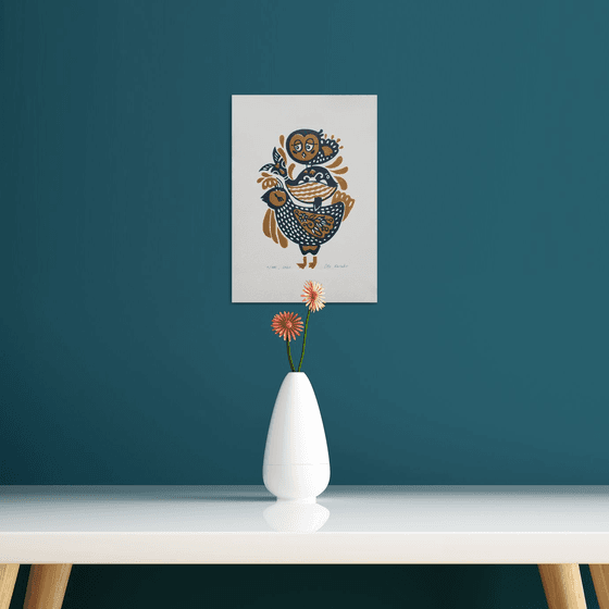 Owl, Whale and Rooster