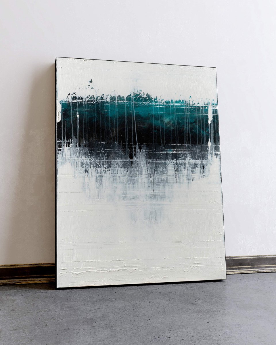 In the Depths - 40x30 inches Large Abstract Painting by Nemanja Nikolic