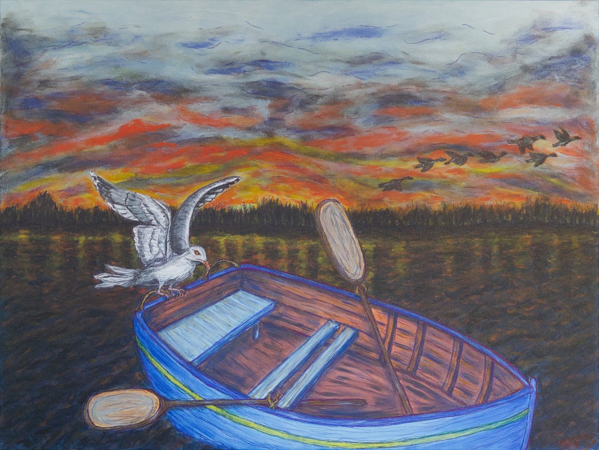  Sunset Over Pelican Lake By Kim Jones Miller, 40 X 30, Artwork For Sale On Artfinder