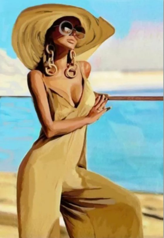 Elegant woman with a hat