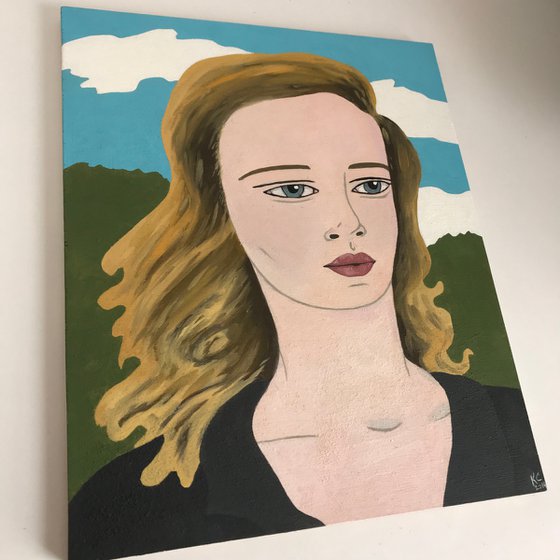 Blonde Portrait with Clouds