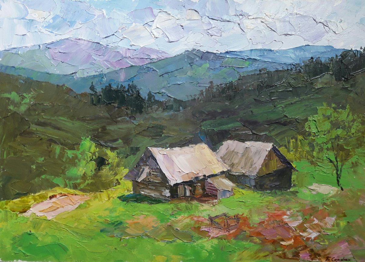 Oil painting On the slopes nSerb239 by Boris Serdyuk