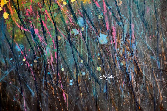 "Underwater Love" #3 - Super sized original abstract floral landscape