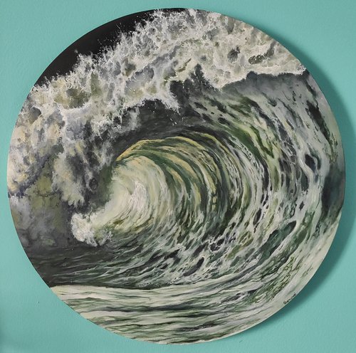 L'abbraccio vitale dell'onda - wave painting by Gianluca Cremonesi