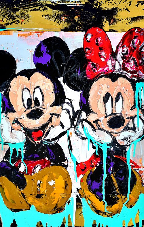 Mickey and Minnie Mouse chilling in the frame by Antoni Dragan