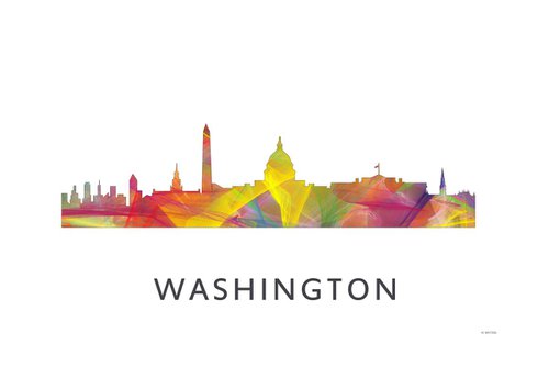 Washington DC Skyline WB1 by Marlene Watson