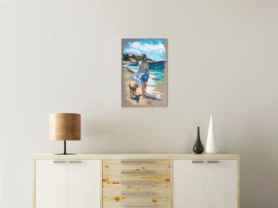 Along the beach
