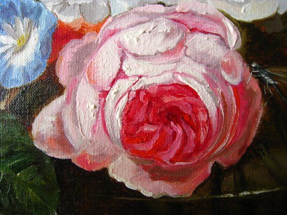 Garden Roses and Butterfly