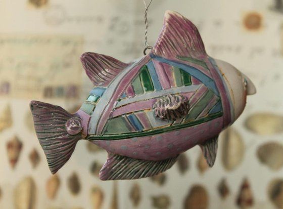 Flying Fish 2. Tiny hanging sculpture