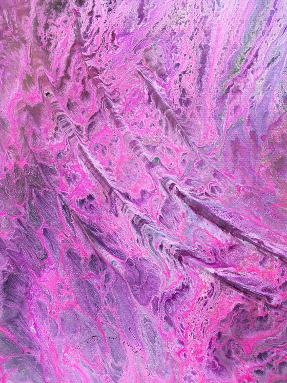 "Cosmic Ripple" - Original Small Abstract PMS Acrylic Painting - 12 x 9 inches