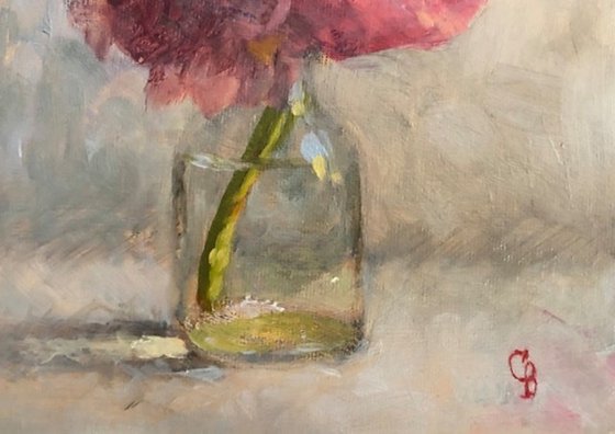 My Little Pink Flowers Still Life Oil Painting