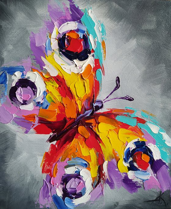 Beautiful butterfly - butterfly, insects, oil painting, butterfly oil, butterfly art, gift, art