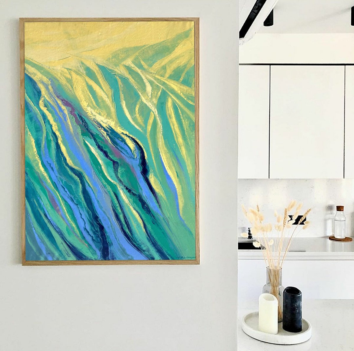 Abstract Oil Painting By Tigran Mamikonyan, 28 X 39", Spring Morning 70X100Cm, Original Artwork