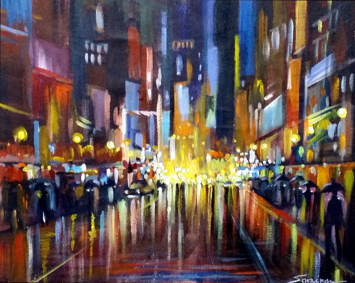 City at Rainy Night by Samiran Sarkar