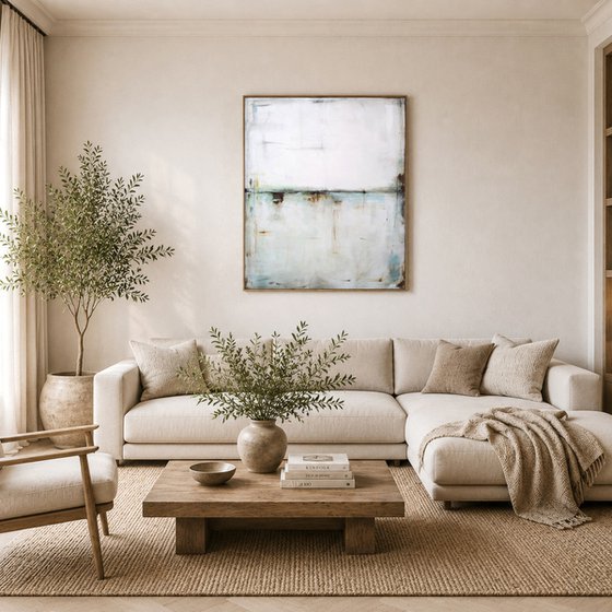 Taupe and Mint I