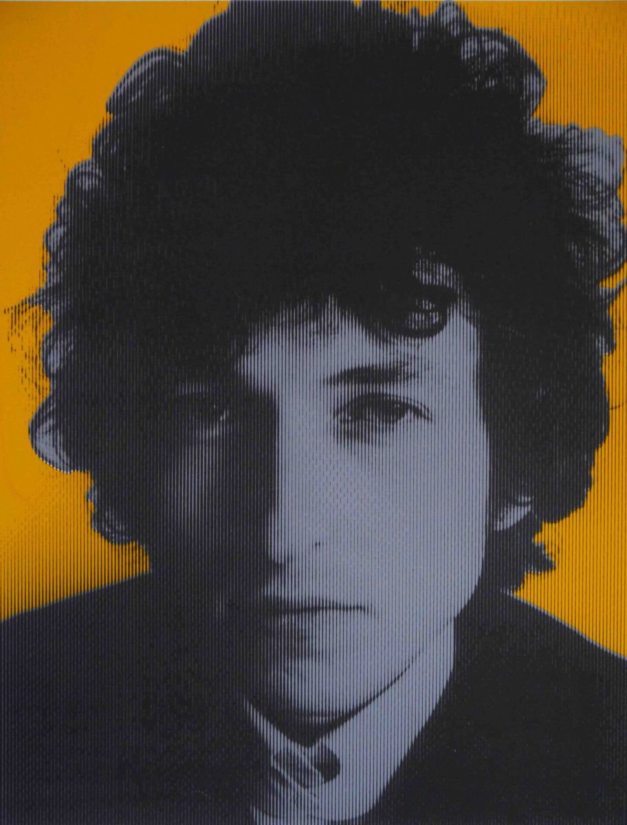 Urban And Pop Portrait Screenprint By David Studwell, 22 X 28, Bob Dylan Ii, Original Artwork