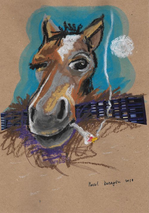 Smoking horse #4 by Pavel Kuragin