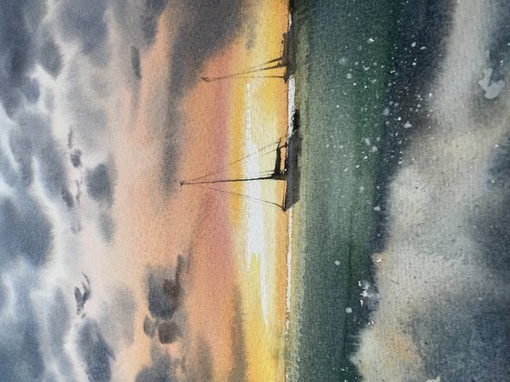 Yachts at sunset #11