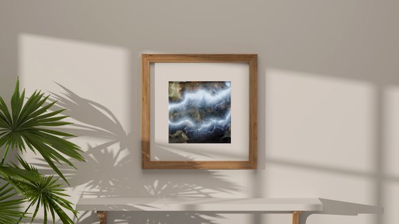 Forest green galaxy and Milky Way - original skyscape painting