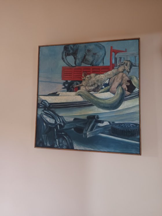 sleeping in the traffic.