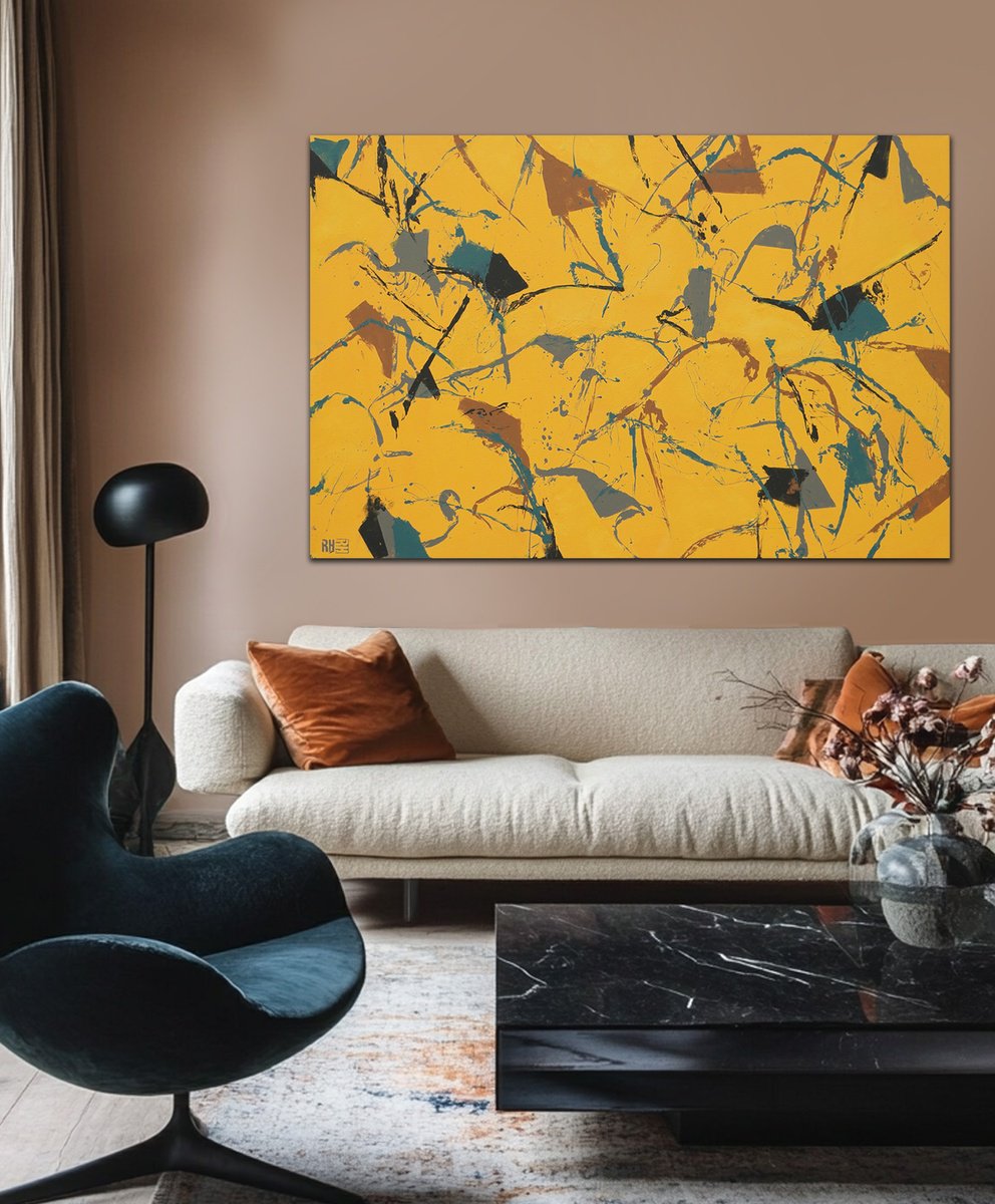 Fragmenst In Yellow By Ronald Hunter, 47 X 31, Artwork For Sale On Artfinder