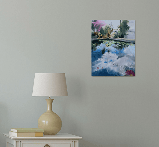 Pond with water lilies