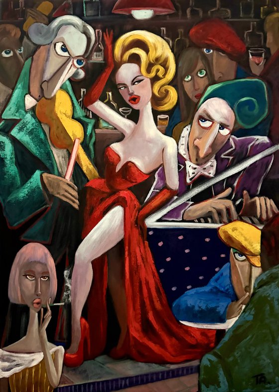Lady in Red the piano and violin players
