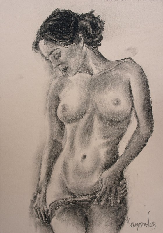 Female Figure 25 Charcoal Sketch