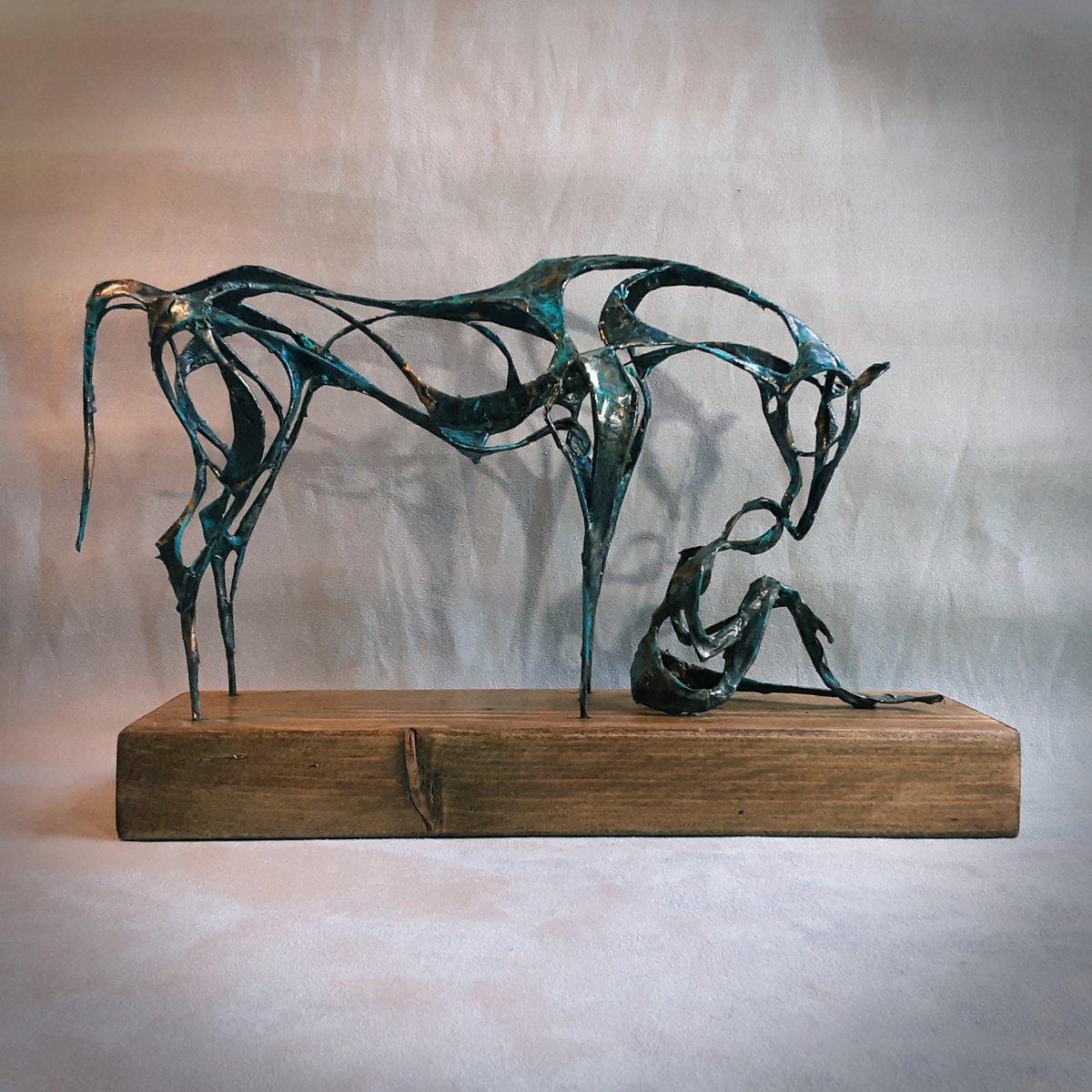 Impressionistic Animal Sculpture By Linda Hoyle, 15 X 10", Empathy, Original Artwork