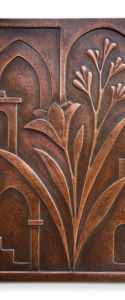 "The Architect's Garden" Copper Wall Relief by Jeremy Maronpot