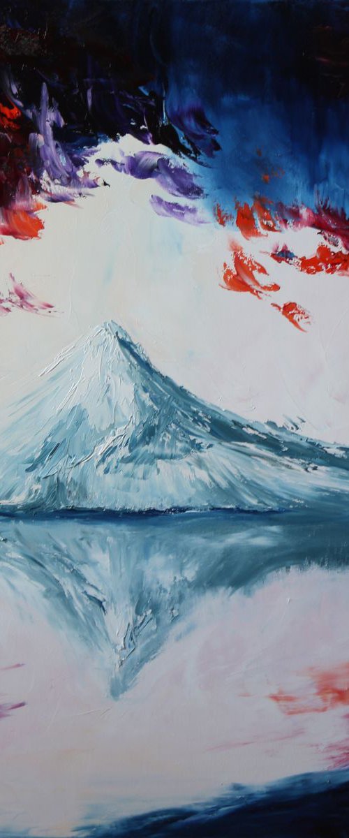 Morning mountains view 50x60 by Anastasiia Novitskaya