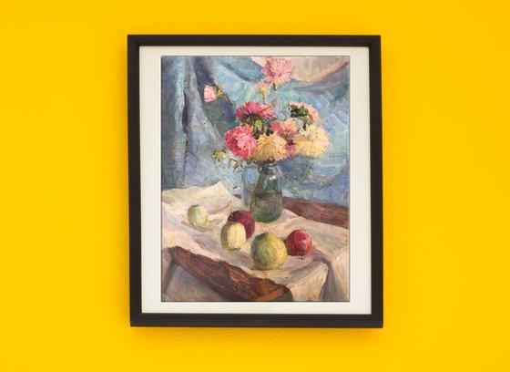 Flowers and apples