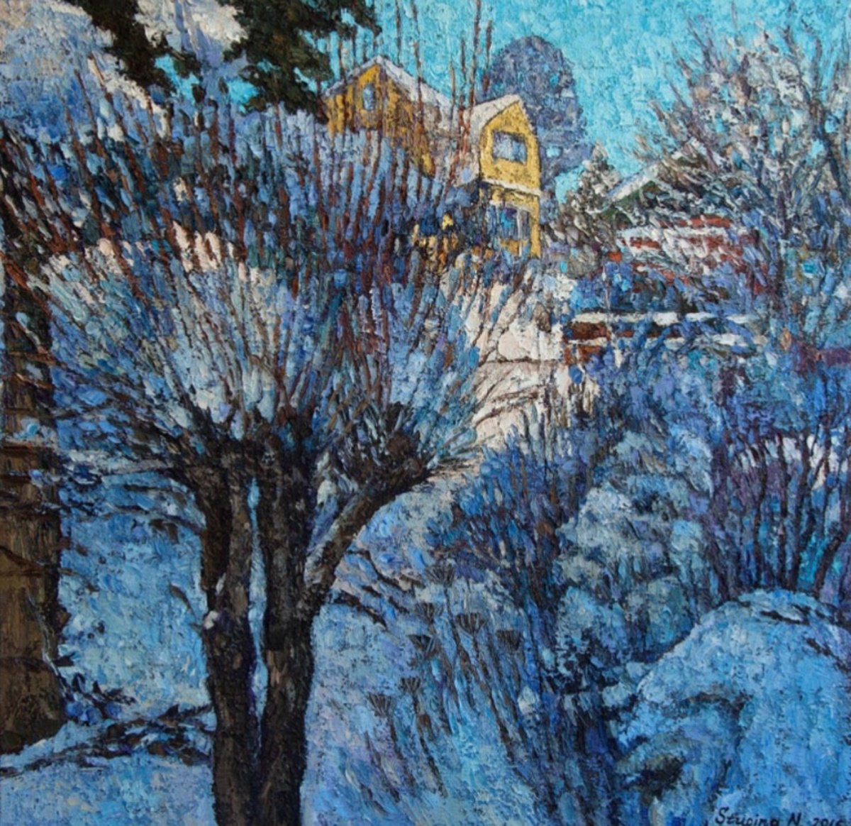 Blue Snow By Nadezda Stupina, 35 X 35, Artwork For Sale On Artfinder