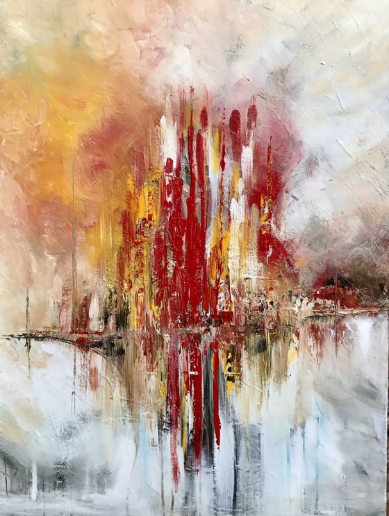 "Somewhere far away ..... / Abstract , Acrylic Painting - 24x32 inches