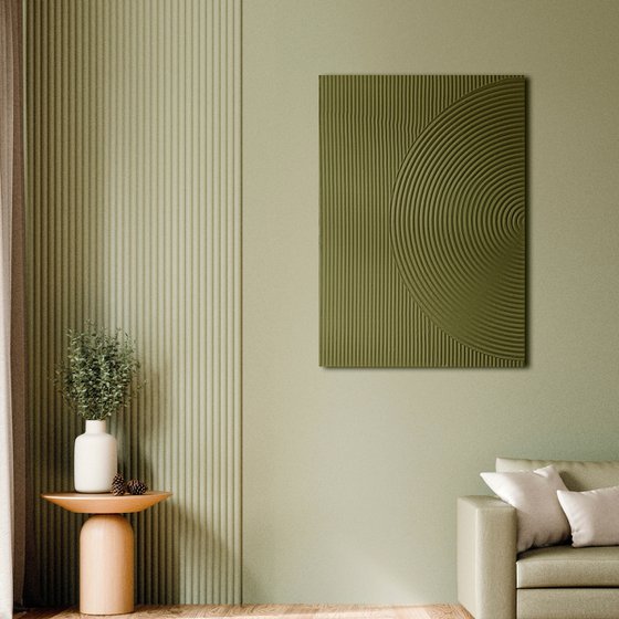 "Field 4" High textured abstract green art