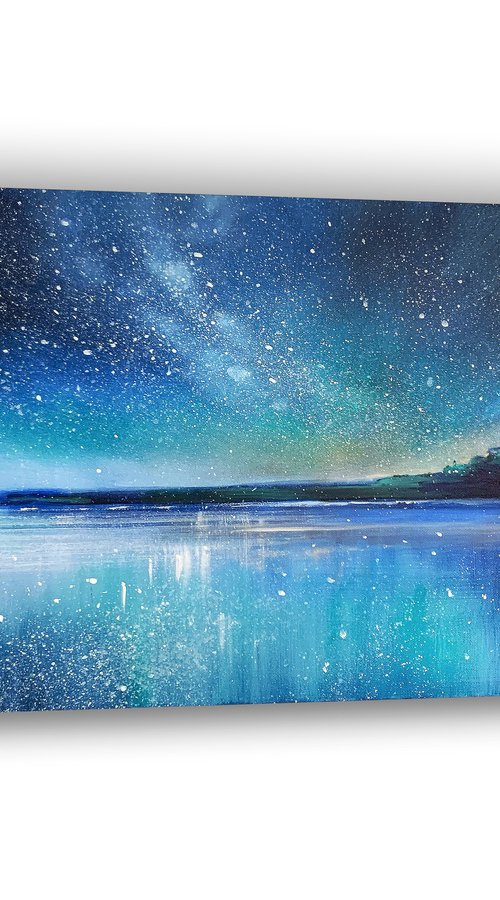 Unfolding Stars Over Bamburgh Castle by Jennifer Taylor