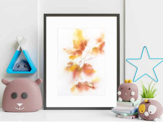 Yellow flowers Abstract watercolor bouquet