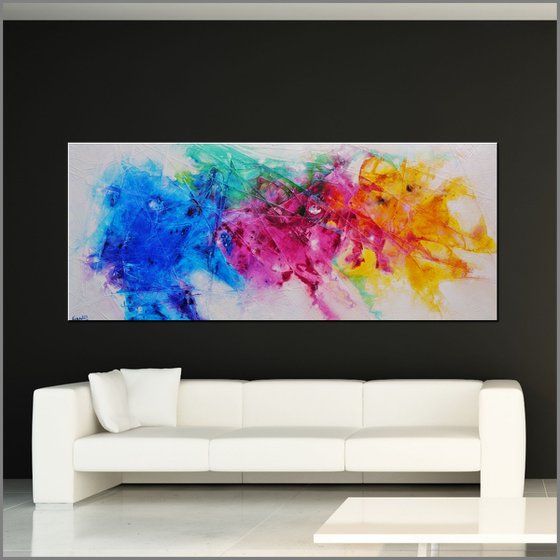 Coloured Candy Rush 240cm x 100cm Colourful Abstract Art