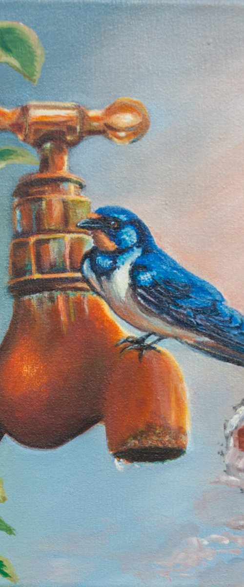 Golondrina en la canilla by Norma Beatriz Zaro